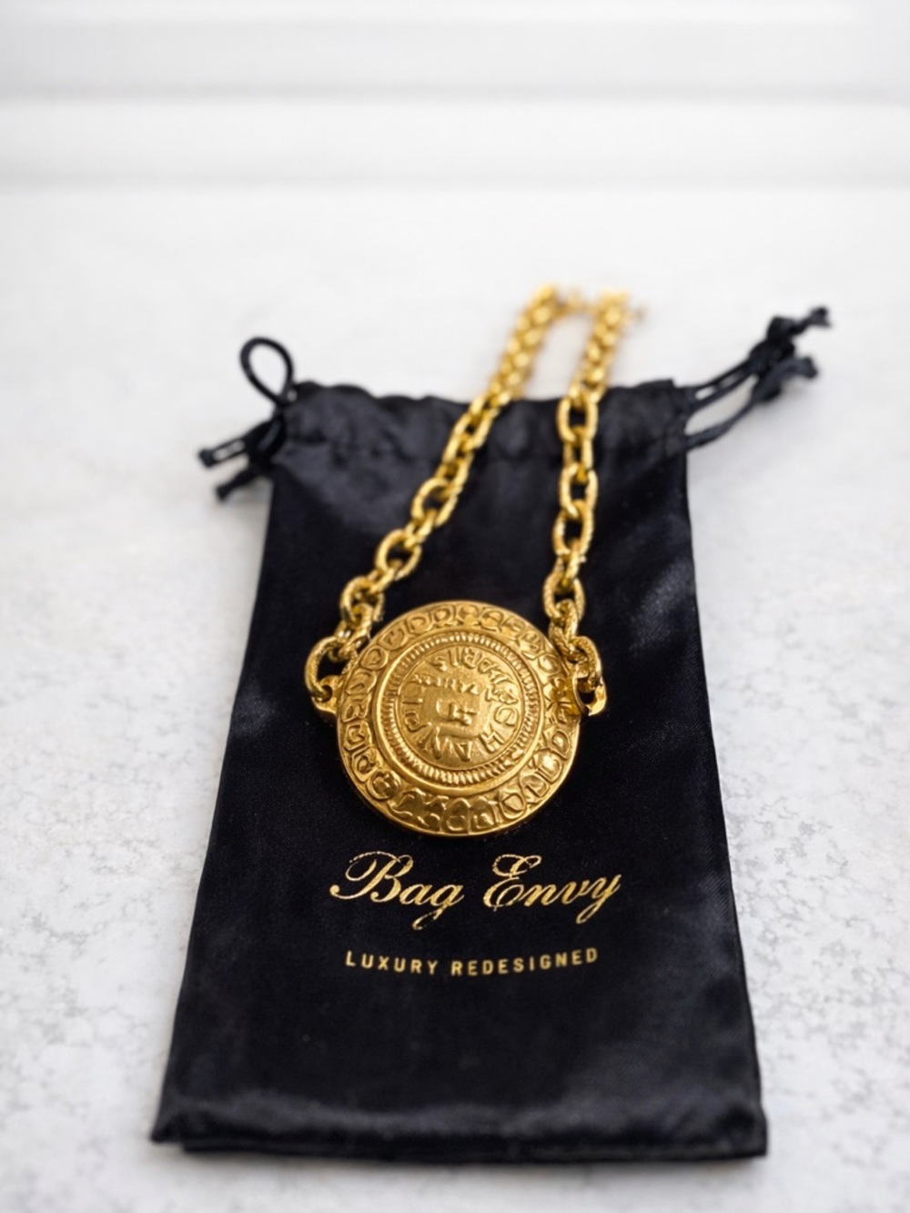 Authentic Chanel Medallion Necklace | Upcycled Vintage Charm - chain unbranded